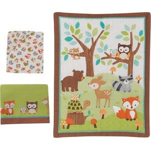 Bedtime Originals Friendly Forest Woodland, 3 Piece Crib Bedding Set
